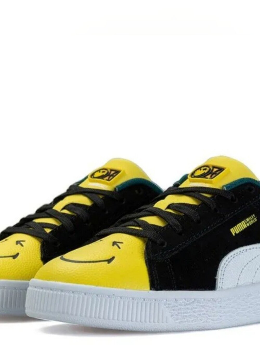 Puma Black & Yellow Smiley World Little Kids Sneaker